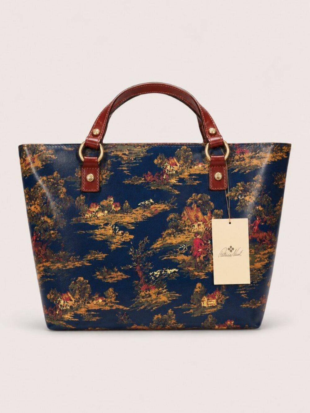 Patricia Nash Alessano Tote Kent Countryside Navy Scenic Print NWT - Picture 4 of 7